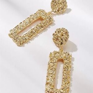 Chic Gold Textured Statement Earrings